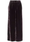 Eileen Fisher Wide-leg Velvet Trousers In Dark Purple