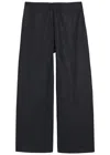 Eileen Fisher Wide-leg Wool Trousers In Gray