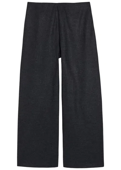 Eileen Fisher Wide-leg Wool Trousers In Gray