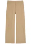 Eileen Fisher Wide-leg Wool Trousers In Brown