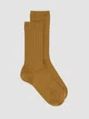 Eileen Fisher Wide Rib Crew Sock In Gold