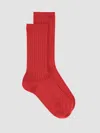 Eileen Fisher Wide Rib Crew Sock In Orange