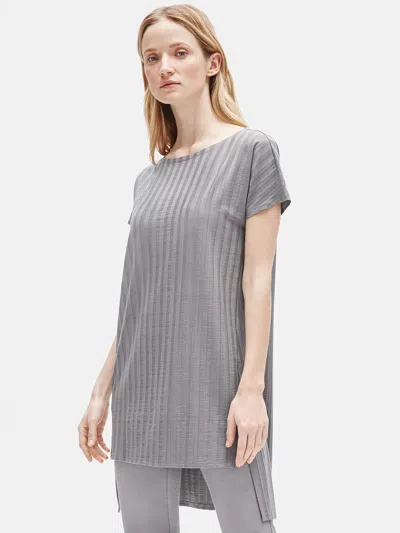 Eileen Fisher Wide Rib Stretch Tunic In Gray