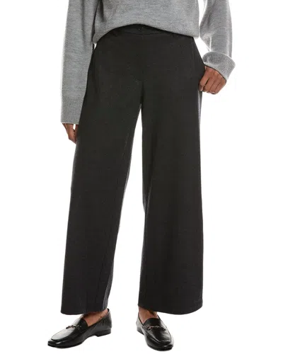 Eileen Fisher Wide Wool Trouser In Black