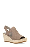 Eileen Fisher Wilda Slingback Espadrille Platform Wedge Sandal In Brown