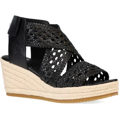 Eileen Fisher Willow Espadrille Wedge Sandal In Black