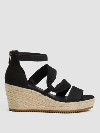 Eileen Fisher Wisp Tumbled Nubuck Espadrille In Black