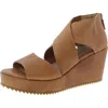 Eileen Fisher Witty Womens Zipper Faux Leather Wedge Heels In Pink