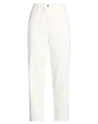 Eileen Fisher Woman Jeans Ivory Size L Organic Cotton In Multi