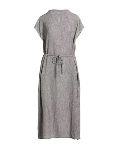 Eileen Fisher Woman Midi Dress Grey Size L Tencel, Recycled Polyester, Elastane In Gray