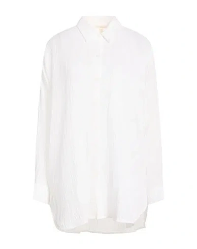 Eileen Fisher Woman Shirt Ivory Size L Organic Cotton In White
