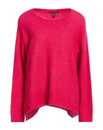 Eileen Fisher Woman Sweater Fuchsia Size L Cashmere, Silk, Nylon, Elastane In Pink