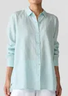 Eileen Fisher Women's Collar Shirt In Pool In Multi
