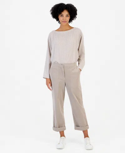 Eileen Fisher Women's Corduroy Straight Ankle Pants In White