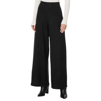 Eileen Fisher Women's  Pants Black 100% Wool Flat Front Wide Leg Classic Red1298