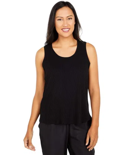 Eileen Fisher Women's  Tank Top Black 100% Linen Jersey Sleeveless Red1360