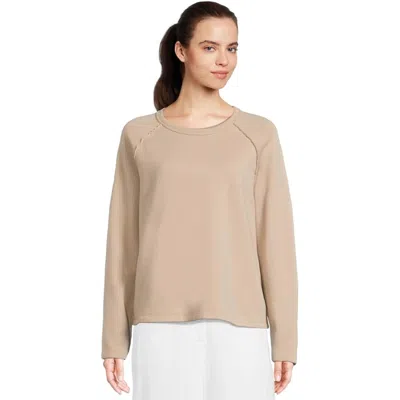 Eileen Fisher Women's  Top Wheat 100% Organic Cotton Raglan Sleeve Red1200 In Neutral
