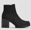 Eileen Fisher Women's Farrah Leather Tumbled Nubuck Bootie In Black In Black