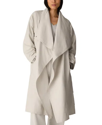 Eileen Fisher Women's High Neck Belted Coat In Plaster