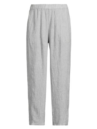 Eileen Fisher Women's Lantern Linen Pleated Pants In White Black