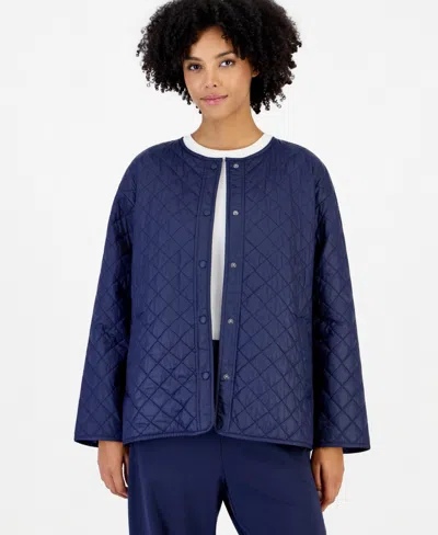 Eileen Fisher Women's Lightweight Quilted Short Nylon Coat In Yellow