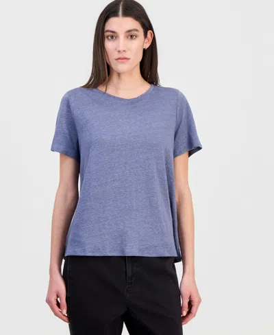 Eileen Fisher Women's Linen Jersey Crewneck T-shirt In Gray
