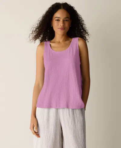 Eileen Fisher Women's Linen Scoop Neck Sleeveless Tank Top In Purple
