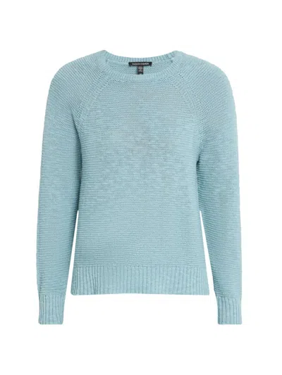 Eileen Fisher Women's Linen-cotton Raglan-sleeve Sweater In Blue