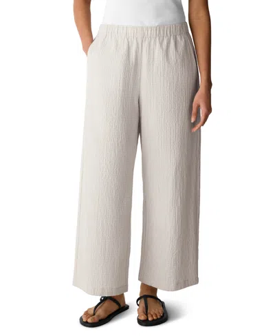 Eileen Fisher Women's Mid-rise Wide-leg Ankle Length Pants, Regular, Plus And Petites In Pink
