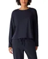 Eileen Fisher Women's Round Neck Cropped Box Top In Blue