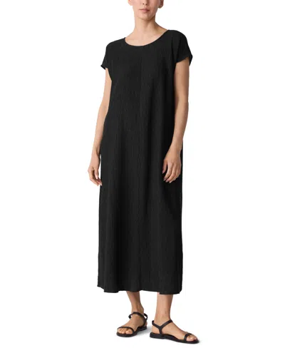 Eileen Fisher Women's Round Neck Dress In Black
