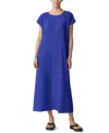 Eileen Fisher Women's Round Neck Dress In Blue