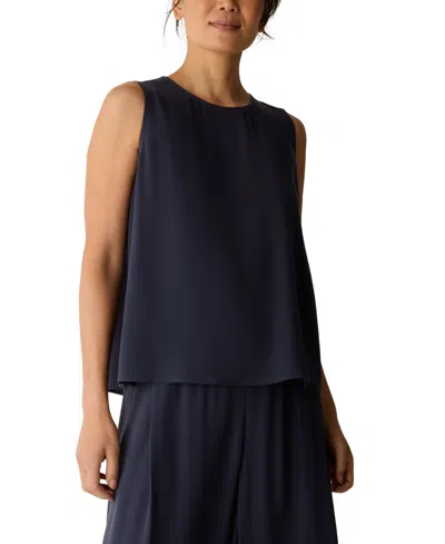 Eileen Fisher Women's Round Neck Short Shell Top In Black