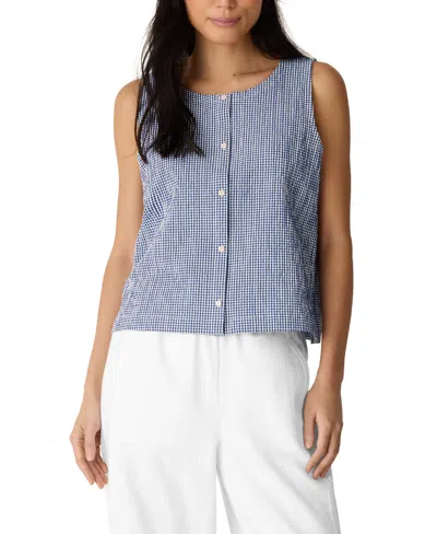 Eileen Fisher Women's Round Neck Vest Top, Regular, Plus And Petites In Brown
