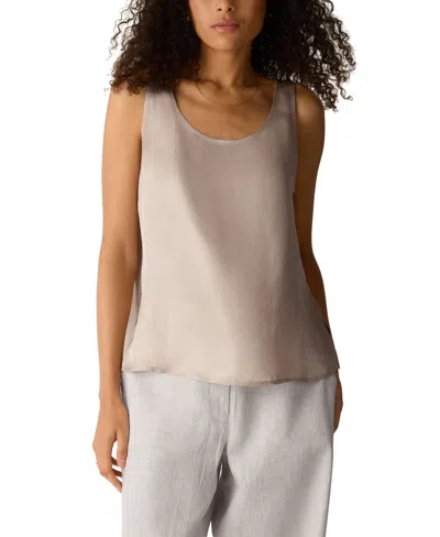 Eileen Fisher Women's Shimmer Scoop Neck Tank Top In White
