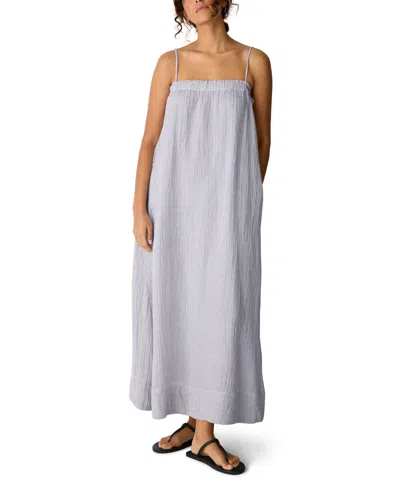 Eileen Fisher Women's Shirred Square Neck Maxi Dress, Regular And Plus In Gray