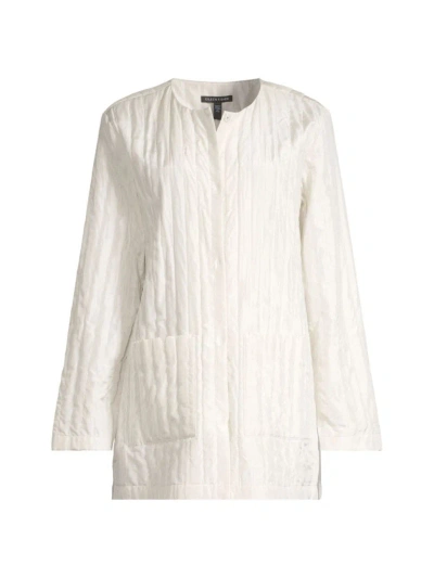 Eileen Fisher Women's Silk Quilted Jacket In Bone