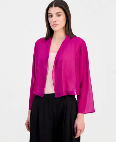 Eileen Fisher Women's Silk Sheer Open-front Jacket In Pink