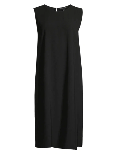 Eileen Fisher Women's Sleeveless Silk Overlay Dress In Black