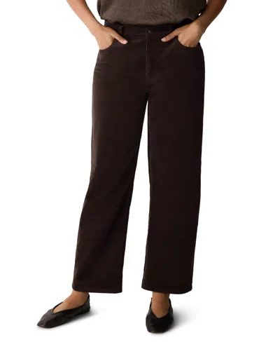 Eileen Fisher Women's Straight Ankle Corduroy Pants In Brown