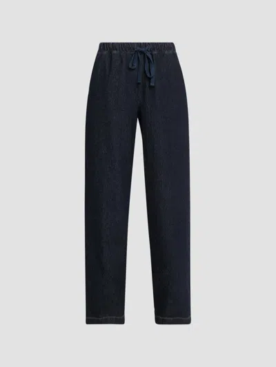 Eileen Fisher Women's Stretch Knit Wide-leg Pants In Blue