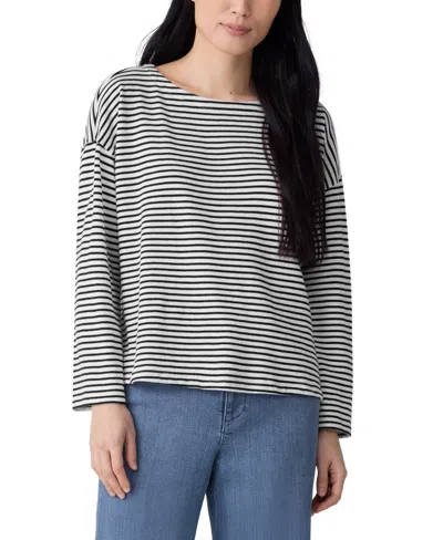 Eileen Fisher Women's Striped Top In Black