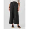 Eileen Fisher Cropped Wide-leg Hemp-organic Cotton Pants In Black