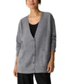 Eileen Fisher Women's V-neck Cardigan Sweater, Regular And Plus In Gray