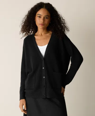 Eileen Fisher Women's V-neck Cardigan In Black