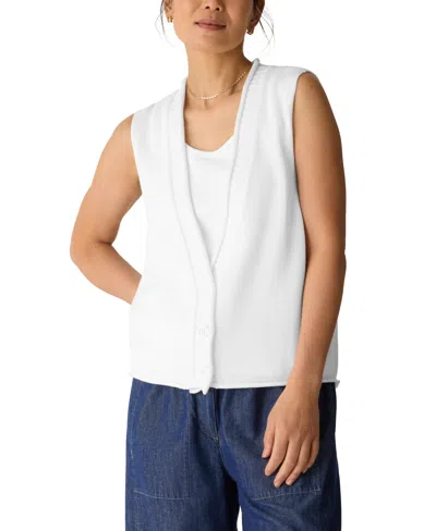 Eileen Fisher Women's V-neck Sleeveless Vest, Regular & Plus Size In White
