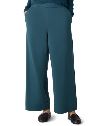 Eileen Fisher Women's Wide-leg Ankle Pants In Green