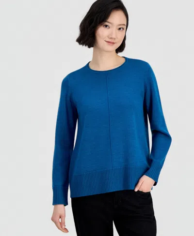 Eileen Fisher Women's Wool Crewneck Sweater In Blue