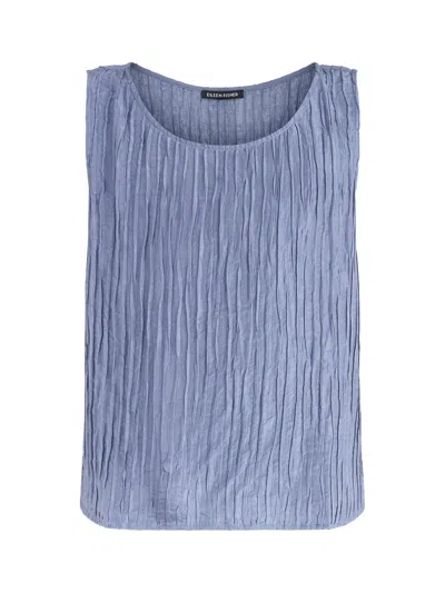 Eileen Fisher Womens Ballet Neck Shell Top Blue