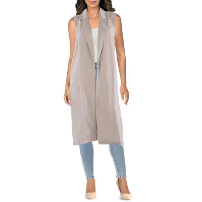Eileen Fisher Womens Collar Linen Casual Vest